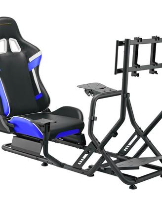 Poltrona/Simulatore guida Cortek serie 6 blu-nero