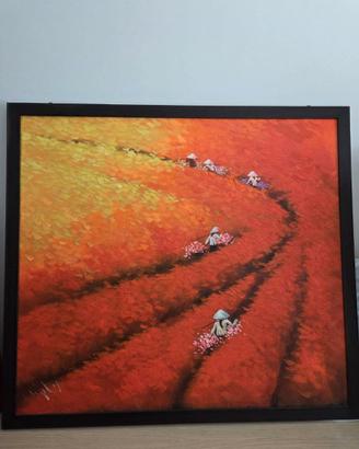 Quadro paesaggio asiatico 106x96 originale