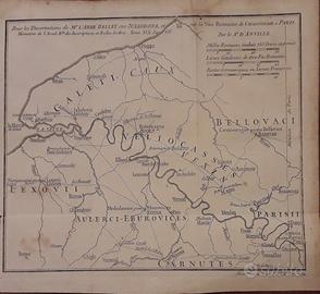 Carta geografica di metà Settecento 