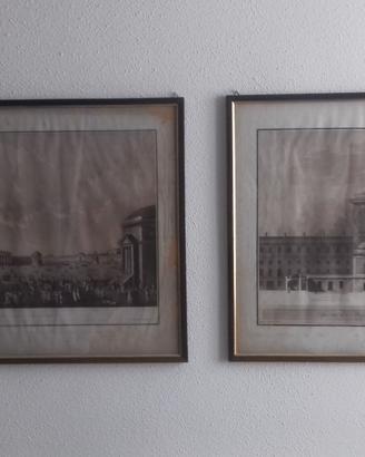 Due rarissime stampe antiche di Foro Buonaparte, a