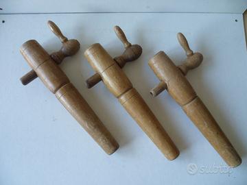 Rubinetti spine legno per botti vino 3 PZ. vintage