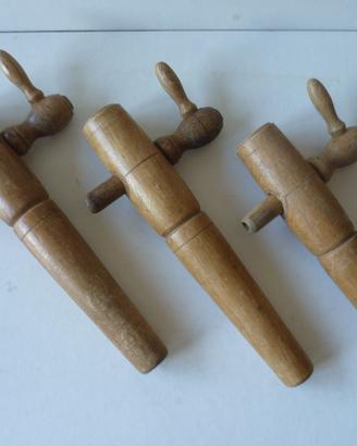 Rubinetti spine legno per botti vino 3 PZ. vintage