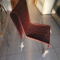 Set di 4 sedie vintage in midollino naturale