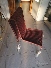 Set di 4 sedie vintage in midollino naturale