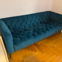 Divano velluto blu/petrolio