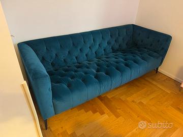 Divano velluto blu/petrolio