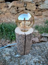 stupenda lampada artigianale in tronco di castagno