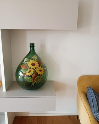 Damigiana dipinta girasoli
