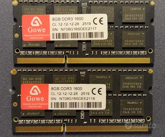 Sodimm DDR3 2x8 gb
