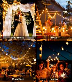 JEYMORKEY Catena Luci da Esterno Giardino - G40 65