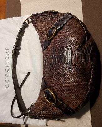 borsa mezzaluna Coccinelle vera pelle pitonata com