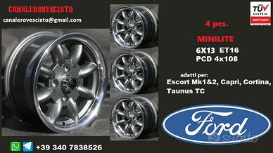 CERCHI MINILITE 6x 13 et16 4x108 ANTRACITE FORD