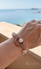Bracciale Artigianale in Maglia Metallo e pietre
