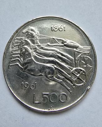 Moneta 500 Lire Argento 1961