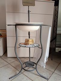 Lavabo d'epoca ferro e ceramica specchio vintage 