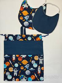 Set asilo / 2 bavaglini e zainetto personalizzato