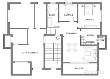 Grande appartamento in strada centrale