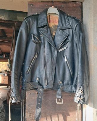 Giacca Chiodo pelle HARRO Vintage anni 70/80 L