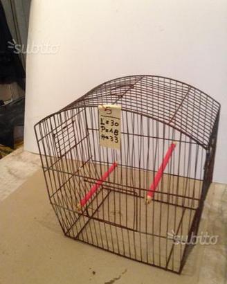 69 - Gabbia vintage per uccelli, in metallo