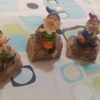 Trio di Gnomi su Tronchetto - Decorazione x casa