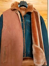 Giubbotto in jeans con gilet scamosciato