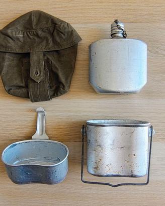 Set gavetta e borraccia URSS vintage nuovo da depo