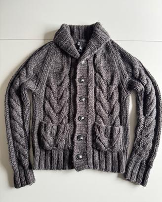 Cardigan Mango con trecce, grigio, taglia S–L