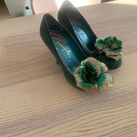 Décolleté verdi Irregular Choice con fiocco, 37