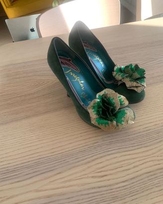 Décolleté verdi Irregular Choice con fiocco, 37