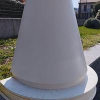 cappa a camino in rovere e effetto muro