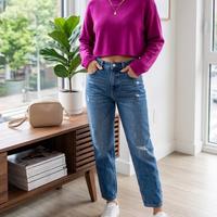 Maglione Zara Crop fucsia