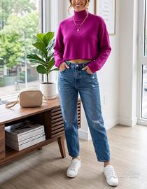 Maglione Zara Crop fucsia