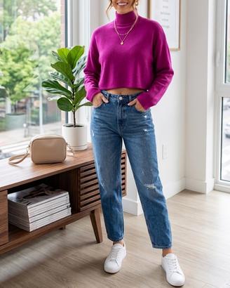 Maglione Zara Crop fucsia