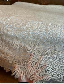 copriletto lino lavorazione a tombolo