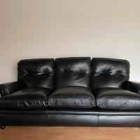 Divano Poltrona Frau in pelle nera di vitello