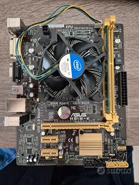 scheda madre asus con cpu e banco ram da 8 gb 