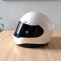 Casco BIANCO, visiera NERA (M)