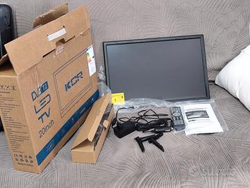 TV 20 pollici, 12v con presa Auto e Casa NUOVO 