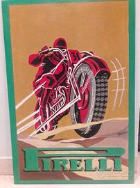 Insegna Pirelli vintage riproduzione su alluminio
