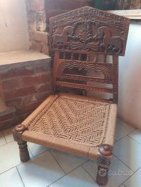 Sedia indiana da meditazione vintage in ottime con