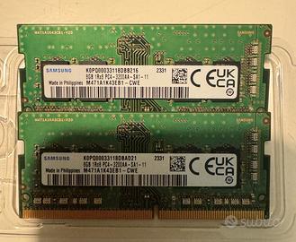 Coppia RAM 16GB (2x8GB) DDR4 3200MHz Laptop
