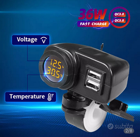 Carica cellulare moto doppio USB carica veloce