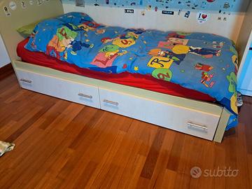 letti singoli con rete in doga e materassi 