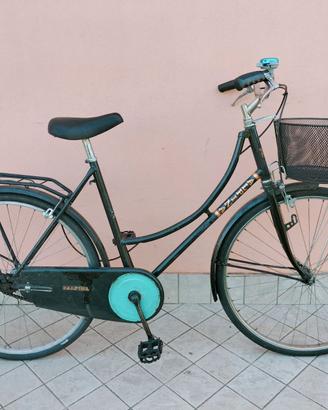 Bicicletta da 26 nera e verde con cesto meccanica
