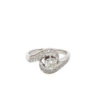 ANELLO SOLITARIO ORO BIANCO 14K DIAMANTI 1 CARATO