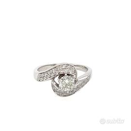 ANELLO SOLITARIO ORO BIANCO 14K DIAMANTI 1 CARATO