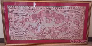 quadro ad uncinetto filet vintage