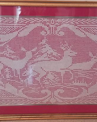 quadro ad uncinetto filet vintage