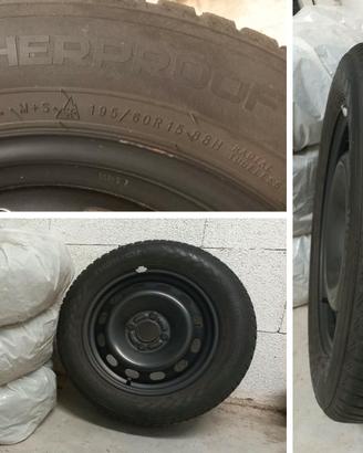 4 Ruote Complete 195/60 R15 88H -Cerchi in Acciaio