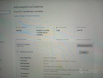 PC fisso completo di monitor 